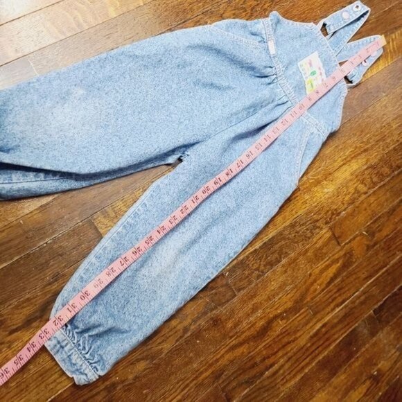 Vintage 80s 90s Lee Jeans Girls Denim Overalls Cottagecore Retro 4T - Picture 8 of 11